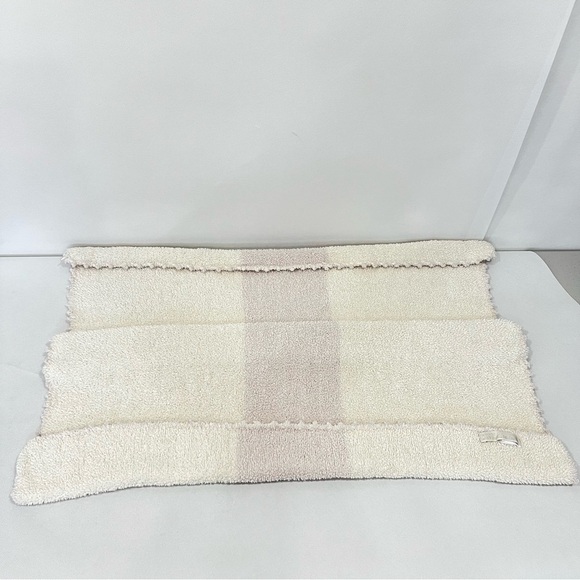 Barefoot Dreams Cozy Chic Stripe Receiving Blanket Cream Blush Pink Style# 517 - Picture 1 of 9